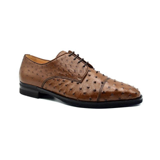 Zelli Italia Andrea Men's Shoe Brandy Ostrich Skin Derby (ZEL1035)