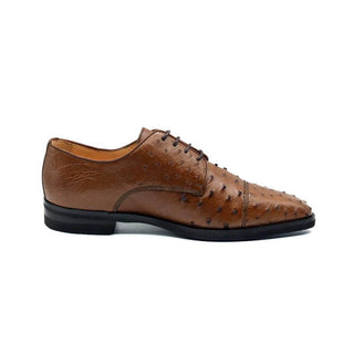 Zelli Italia Andrea Men's Shoe Brandy Ostrich Skin Derby (ZEL1035)