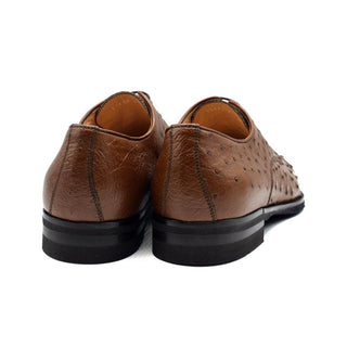 Zelli Italia Andrea Men's Shoe Brandy Ostrich Skin Derby (ZEL1035)