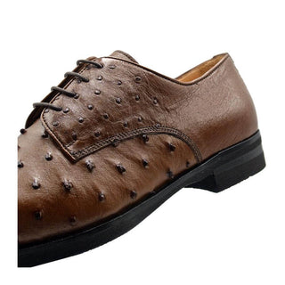 Zelli Italia Andrea Men's Shoe Brandy Ostrich Skin Derby (ZEL1035)
