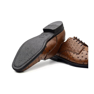 Zelli Italia Andrea Men's Shoe Brandy Ostrich Skin Derby (ZEL1035)
