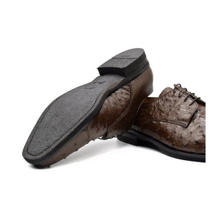 Zelli Italia Andrea Men's Shoe Brown Ostrich Skin Derby (ZEL1035)