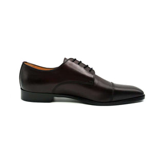 Zelli Italia Enzo Men's Shoes Black Cherry Calf-Skin Leather Cap-toe Derby (ZEL1040)