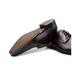 Zelli Italia Enzo Men's Shoes Black Cherry Calf-Skin Leather Cap-toe Derby (ZEL1040)