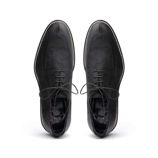 Zelli Italia Campo Men's Shoes Black Wax Finish Goat-Skin Suede Derby (ZEL1041)