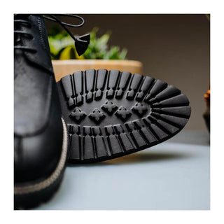 Zelli Italia Campo Men's Shoes Black Wax Finish Goat-Skin Suede Derby (ZEL1041)