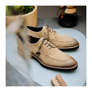 Zelli Italia Campo Men's Shoes Oak Wax Finish Goat-Skin Suede Derby (ZEL1041)