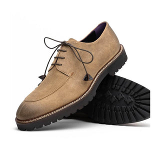 Zelli Italia Campo Men's Shoes Oak Wax Finish Goat-Skin Suede Derby (ZEL1041)