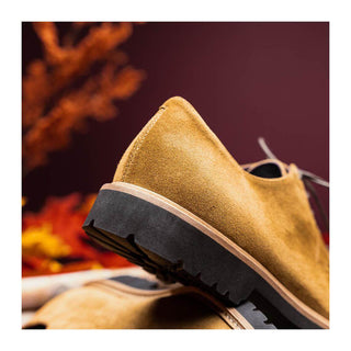 Zelli Italia Campo Men's Shoes Tobacco Goat-Skin Suede Derby (ZEL1042)