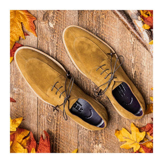 Zelli Italia Campo Men's Shoes Tobacco Goat-Skin Suede Derby (ZEL1042)