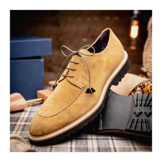 Zelli Italia Campo Men's Shoes Tobacco Goat-Skin Suede Derby (ZEL1042)