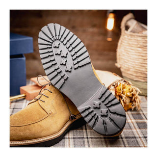 Zelli Italia Campo Men's Shoes Tobacco Goat-Skin Suede Derby (ZEL1042)