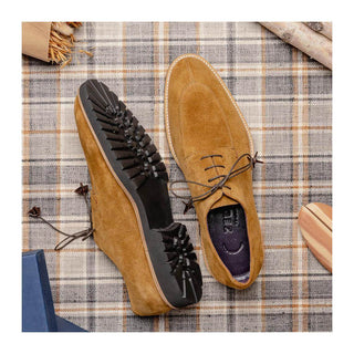 Zelli Italia Campo Men's Shoes Tobacco Goat-Skin Suede Derby (ZEL1042)