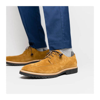 Zelli Italia Campo Men's Shoes Tobacco Goat-Skin Suede Derby (ZEL1042)