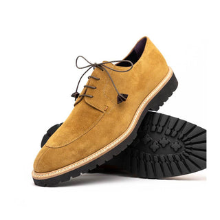 Zelli Italia Campo Men's Shoes Tobacco Goat-Skin Suede Derby (ZEL1042)