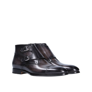 Franceschetti Moon Skin Men's Shoes Calf-Skin Leather Double Buckle Boots (FCCT1066)