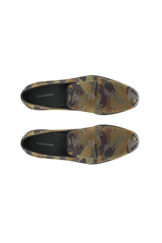 Magnanni Jareth 22334 Green Camo Velvet Formal/Loafers (MAGS1119)