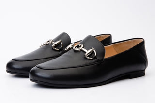 Vinci Luanda Leather Horse-Bit Loafer - Black