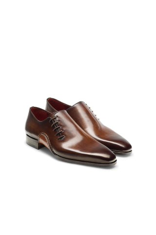 Magnanni Abrahan Tabaco Brown Leather Whole-Cut Oxfords (MAGS1128)