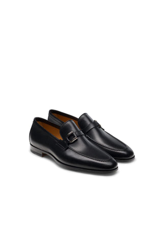 Magnanni Silvano 24385 Black Leather Buckle Slip-On Loafers (MAGS1139)