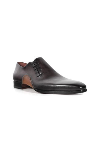 Magnanni 15024 Abrahan Gray Leather Whole-Cut Oxfords (MAGS1131)
