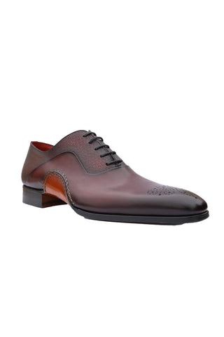 Magnanni 20120 Sanchez II Burgundy Grabado Embossed / Leather Oxfords (MAGS1134)