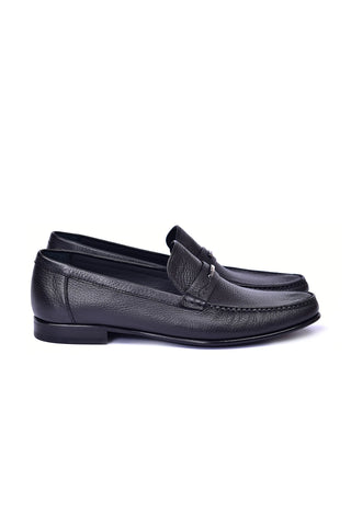 Corrente 3898 Deer Horse-Bit Loafer - Black