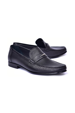 Corrente 3898 Deer Horse-Bit Loafer - Black