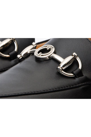 Vinci Luanda Leather Horse-Bit Loafer - Black