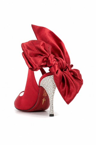 Cesare Paciotti Satin / Leather Crystalized Peep-Toe Sandals (CPWCRY310)