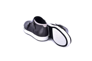 Corrente 4302 Leather Double Monk-Strap Sneaker - Gray