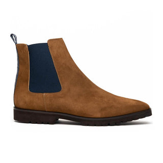 Zelli Italia Gianna Men's Shoes Cognac Suede Leather Chelsea Boot (ZEL1070)