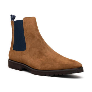 Zelli Italia Gianna Men's Shoes Cognac Suede Leather Chelsea Boot (ZEL1070)