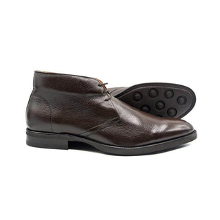 Zelli Italia Marco Men's Shoes Dark Brown Deer-Skin Chukka Boot (ZEL1068)