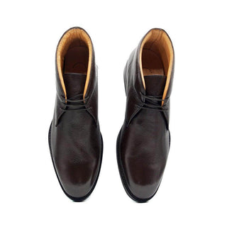 Zelli Italia Marco Men's Shoes Dark Brown Deer-Skin Chukka Boot (ZEL1068)