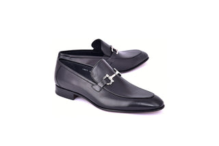 Corrente 4851 Leather Horse-Bit Loafer - Black