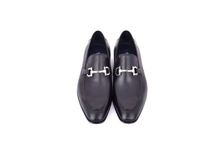 Corrente 4851 Leather Horse-Bit Loafer - Black