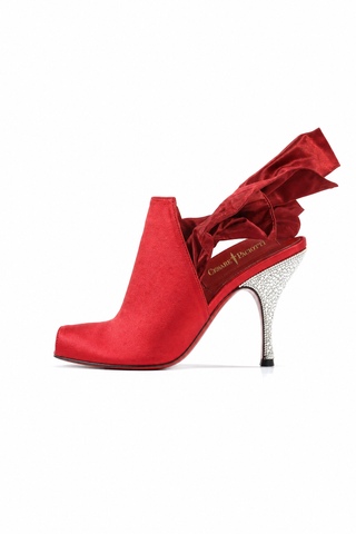 Cesare Paciotti Satin / Leather Crystalized Peep-Toe Sandals (CPWCRY310)