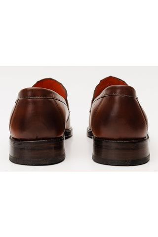Vinci Amsterdam Embossed Leather Horse-Bit Loafer - Tan
