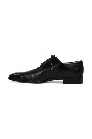 Fennix Designer Shoes Men's Hornback Crocodile/Ostrich Black Oxfords (FXS103)