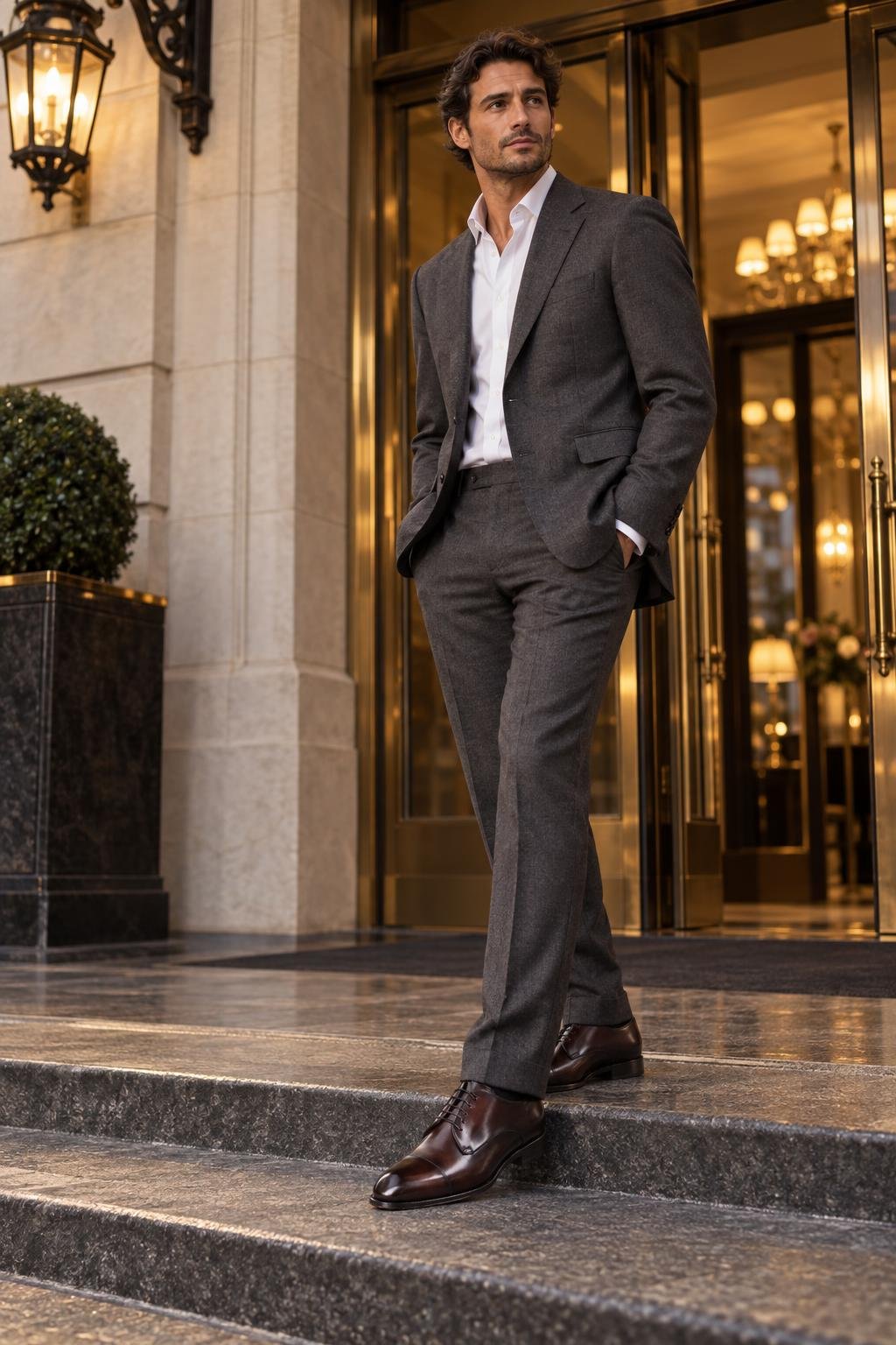 Paul Parkman dress shoes in a warm editorial setting