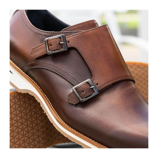 Zelli Italia Legerra Men's Shoes Brown Calf-Skin Leather Monk-Strap (ZEL1075)