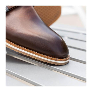 Zelli Italia Legerra Men's Shoes Brown Calf-Skin Leather Monk-Strap (ZEL1075)