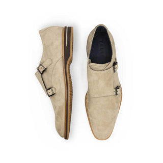 Zelli Italia Legerra Men's Shoes Sand Goat-Skin Suede Monk-Strap (ZEL1073)