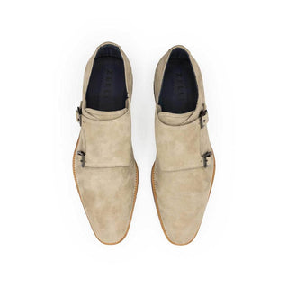 Zelli Italia Legerra Men's Shoes Sand Goat-Skin Suede Monk-Strap (ZEL1073)