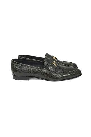 5760V Leather Loafer - Green-Dellamoda