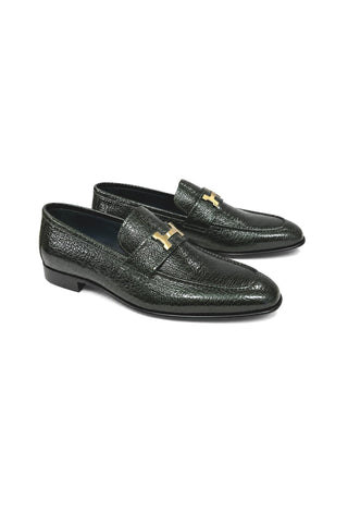 5760V Leather Loafer - Green-Dellamoda