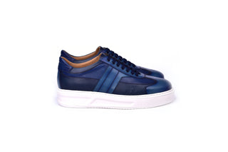 Corrente 5769 Leather Sneaker - Navy