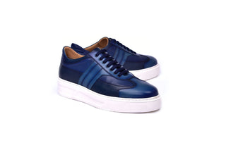Corrente 5769 Leather Sneaker - Navy
