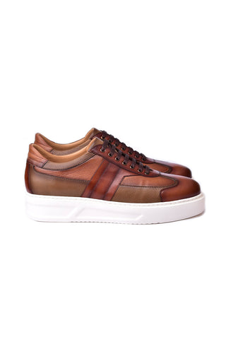 Corrente 5769 Leather Sneaker - Tan